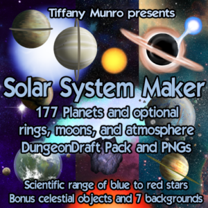 Solar System Maker planets moons atmosphere rings kit for DungeonDraft and Generic PNGs