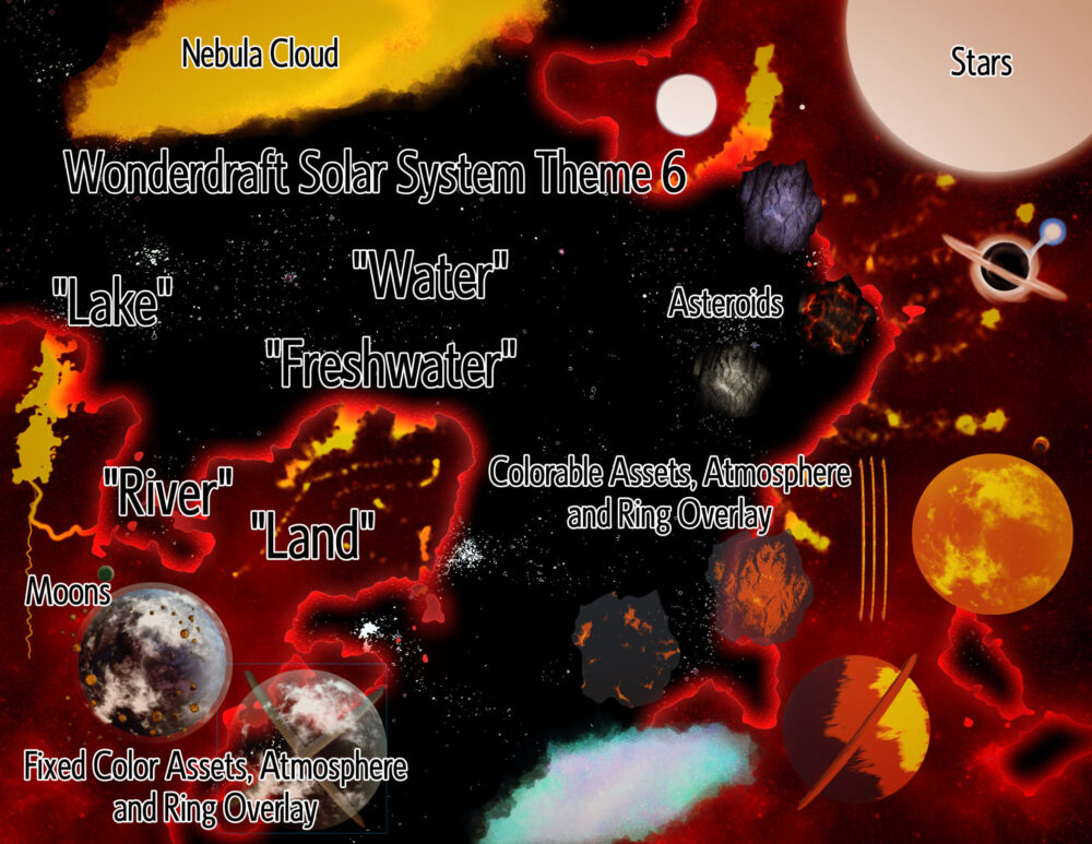 Solar System Maker planets moons atmosphere rings kit for Wonderdraft