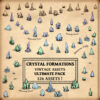 crystals, crystal formations, wonderdraft assets, vintage cartography assets, fantasy map symbols