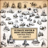 wonderdraft assets, snowy settlements and snowy towns, cartography assets, fantasy map