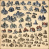 wonderdraft assets, vintage cartography assets, asian settlements, japanese settlements, chinese settlements, japanese towns, asian towns