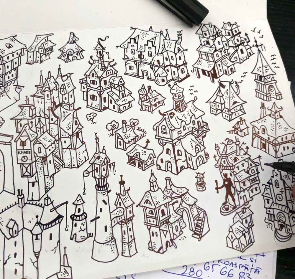 Strange Fantasy City and Line Art Buildings - Image 2