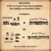 castle creator kit for fantasy map, fortified settlements towns, wonderdraft assets vintage cartography assets