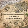 Wonderdraft assets, vintage cartography assets, mountains, mesas, plateaus, hills, and desert mountains