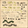 vintage cartography assets, wonderdraft map symbols, farm fields, agricultural fields, crops, farms, windmills, trees, bushes, orchards