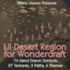 Tiffany Munro Feed the Multiverse Lil Desert Region Biome Terrain Assets for Wonderdraft cactus cracks rocks textures paths themes symbols custom trees custom mountains colorable and lineart best desert for Wonder Draft 2024 cartoon cel shaded hand drawn lineart