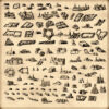 vintage cartography assets, wonderdraft map symbols, settlements, towns, villages, hamlets, cities, temples, castles