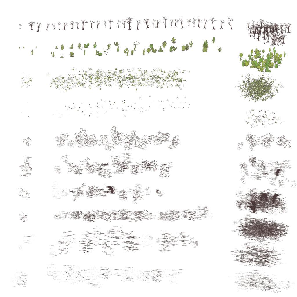 Ti's Lil Desert Clip Studio Paint brushes for map making cartography stamps .sut