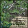 Fantasy map topography terrain assets with mountains, volcanoes, canyons and hills