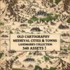 city markers, wonderdraft assets, vintage cartography assets, fantasy map symbols, medieval settlements, medieval towns assets