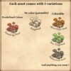 fantasy mushrooms, mushroom trees, mushroom houses, fairy tale castles, wonderdraft assets, vintage cartography assets