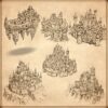 wonderdraft assets, cities, towns, wonders, fantasy medieval fortified cities, vintage cartography assets, fantasy map symbols