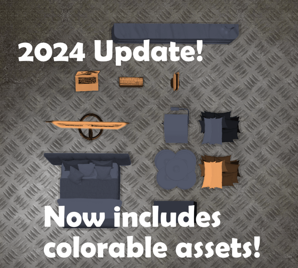Cyberpunk assets in 3D style for DungeonDraft by Feed the Multiverse