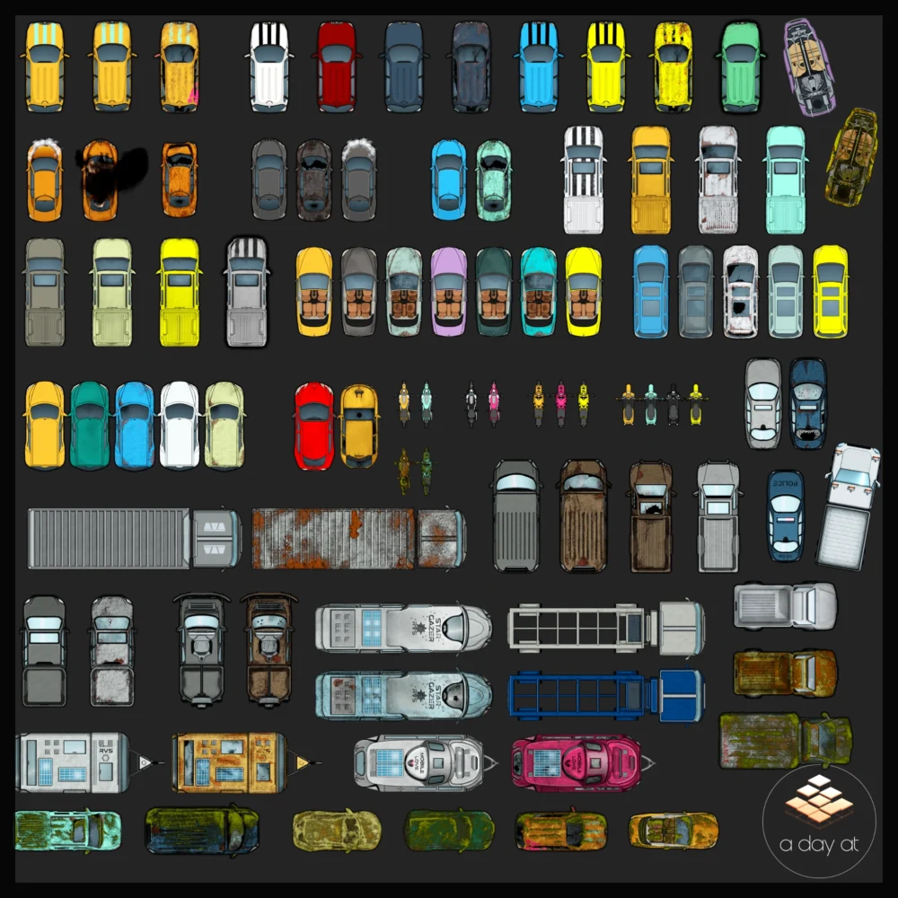 a day at - Free modern Cars Dungeondraft asset pack - Image 2