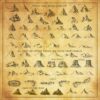 Vintage mountain fantasy map assets