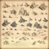 post-apocalyptic vintage cartography assets, mad max inspired, wonderdraft assets, wonderdraft symbols, post-apo, landmarks