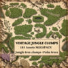 jungle tree clumps, trees, vintage cartography assets, wonderdraft assets, palm trees, jungles