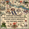 Fantasy flowers, flower towns, fairy tale inhabitants, fairy tale cities, Wonderdraft assets, vintage cartography assets