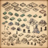 World War 2 map assets, World War 1, Vintage cartography assets, Wonderdraft assets, military buildings