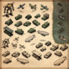 World War 2 map assets, World War 1, Vintage cartography assets, Wonderdraft assets, military buildings