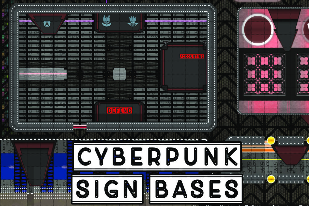 Ti's Cyberpunk Lights and Signs for DungeonDraft sign brackets and bases