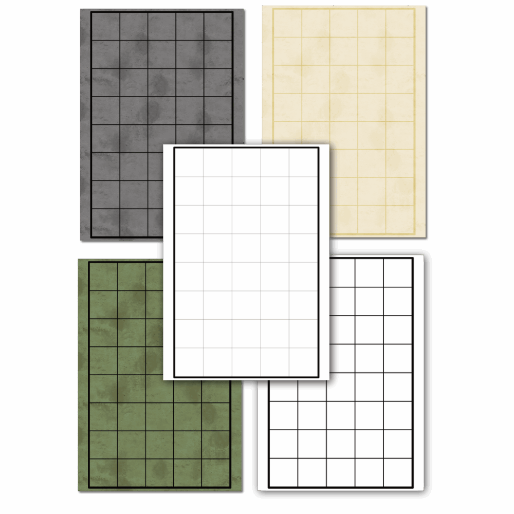 TTRPG Printable Grid Paper Set – 1 Inch Battle Map PDFs (A5 to A0, US Letter, Legal, Ledger) | 44 Files + SVGs | Thin, Thick, Textured, Color