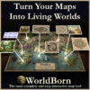 WorldBorn, worldbuilding tool, interactive fantasy map tool, interactive map creator, vintage cartography assets, fantasy map pins