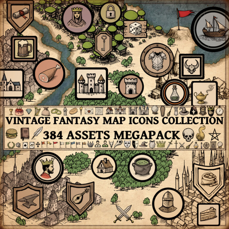 fantasy map icons, fantasy map assets, wonderdraft, wonderdraft assets, vintage cartography assets, map symbols collection