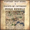 fantasy map symbols, fantasy map icons, wonderdraft map icons, vintage cartography assets, fantasy map assets