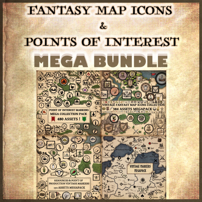 fantasy map symbols, fantasy map icons, wonderdraft map icons, vintage cartography assets, fantasy map assets