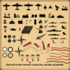 ww2, Wonderdraft assets, fantasy map symbols, ww2 map symbols, ww2 markers, vintage cartography assets
