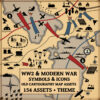 ww2, Wonderdraft assets, fantasy map symbols, ww2 map symbols, ww2 markers, vintage cartography assets