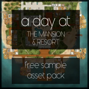 a day at the mansion & resort - free modern asset pack