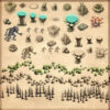 sci-fi settlements, Wonderdraft assets, alien cities, fantasy map assets, sci-fi landmarks, vintage cartography assets